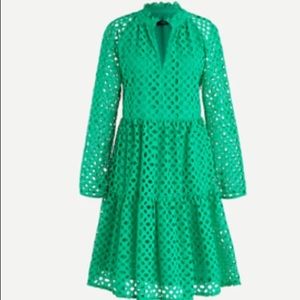 JCrew Kelly Green Tiered Dress L